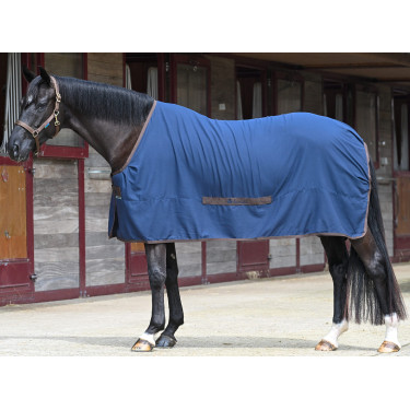 Couverture Bucas Cool Sheet Linen Marine / café Bleu marine