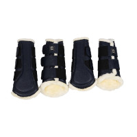 Guêtres Montar en cuir PU par 4 Marine Bleu marine