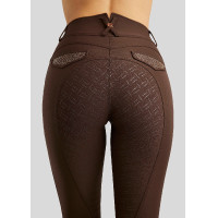 Pantalon Montar taille haute Briella crystal Rose gold Curve full grip femme Blanc