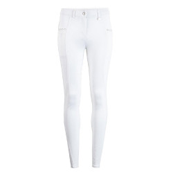 Pantalon Montar Yati Crystal Junior full grip Blanc