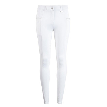 Pantalon Montar Yati Crystal Junior full grip Blanc