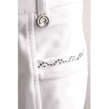 Pantalon Montar Yati Crystal Junior full grip Blanc
