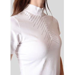 Polo de concours Montar Bling manches courtes femme Blanc Polo de concours Montar Bling manches courtes femme Blanc