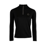 Polo de concours Montar Everly crystal logo manches longues femme Noir Polo de concours Montar Everly crystal logo manches longues femme Noir