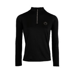 Polo de concours Montar Everly crystal logo manches longues femme Noir