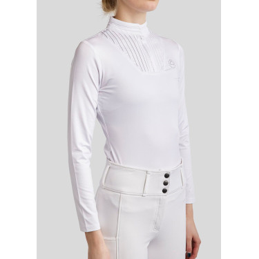 Polo de concours Montar MoRosie manches longues femme Blanc Polo de concours Montar MoRosie manches longues femme Blanc