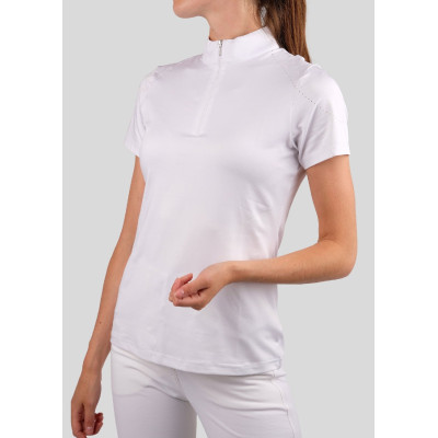 Polo de concours Montar Rowan manches courtes femme Blanc