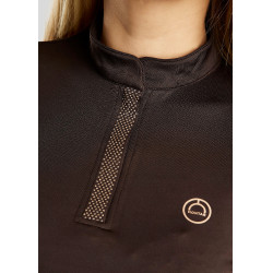 Polo Montar Briella manches longues crystal Rose gold Curve femme Marron