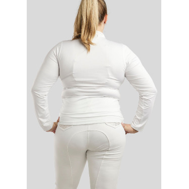 Polo Montar Briella manches longues crystal Rose gold Curve femme Blanc