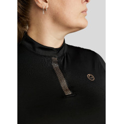 Polo Montar Briella manches longues crystal Rose gold Curve femme Noir