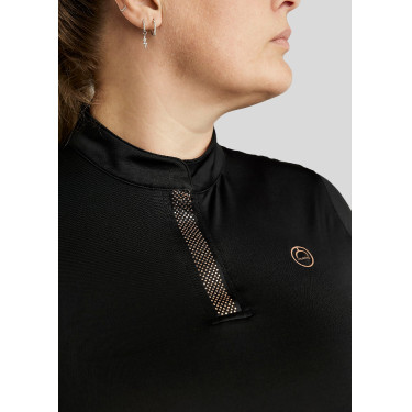 Polo Montar Briella manches longues crystal Rose gold Curve femme Noir