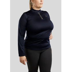 Polo Montar Briella manches longues crystal Rose gold Curve femme Marine Bleu marine