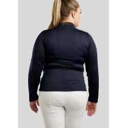Polo Montar Briella manches longues crystal Rose gold Curve femme Marine Bleu marine