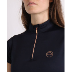 Polo Montar Everly Mon Tech femme manches courtes rose gold Marine Bleu marine