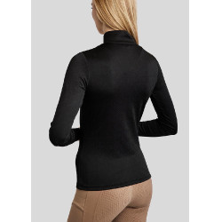 Polo Montar MoCilia Jacquard raffiné manches longues femme Noir Polo Montar MoCilia Jacquard raffiné manches longues femme Noir