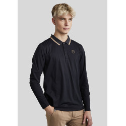 Polo Montar MoDrake homme col contrastée manches longues