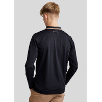 Polo Montar MoDrake homme col contrastée manches longues Noir Polo Montar MoDrake homme col contrastée manches longues Noir