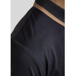 Polo Montar MoDrake homme col contrastée manches longues Noir Polo Montar MoDrake homme col contrastée manches longues Noir