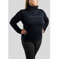 Pull Montar Naja fermeture zippé au cou crystal rose gold Curve femme Marine Bleu marine