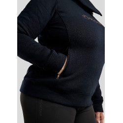 Pull Montar Naja fermeture zippé au cou crystal rose gold Curve femme Marine Bleu marine
