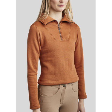 Sweatshirt Montar MoElla quart zip femme Bronze Marron