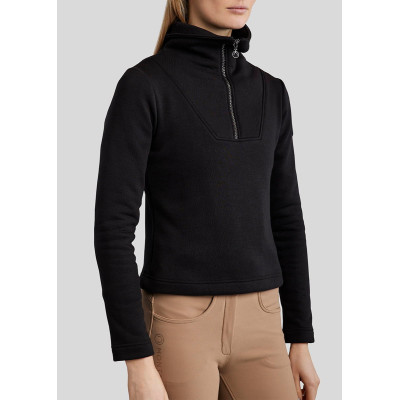 Sweatshirt Montar MoElla quart zip femme Noir