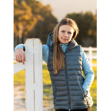 Doudoune sans manches à capuche LeMieux Milly Young Rider Petrol Bleu