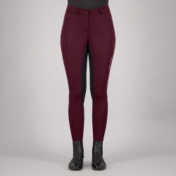 Pantalon d'équitation Euro-star Equitation Queen Diamond FullGrip été Baie noire Bordeaux
