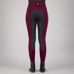 Pantalon d'équitation Euro-star Equitation Queen Diamond FullGrip été Baie noire Bordeaux