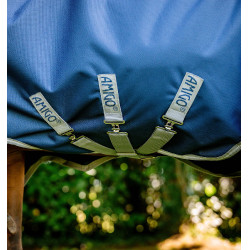Couverture Horseware Amigo Bravo 12 Wug 0g 1200D Marine / gris titanium / argent Bleu marine