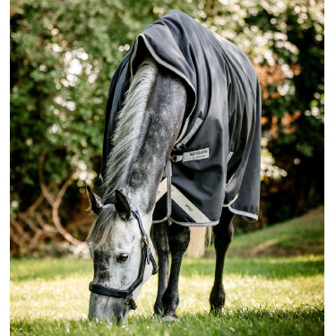 Couverture Horseware High Neck Amigo® Bravo 12 Original 250g 1200D Noir / gris titanium / argent