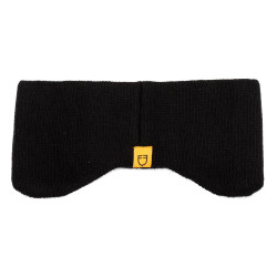 Bandeau Equestro unisexe en laine côtelée avec protection d'oreilles et logo Noir