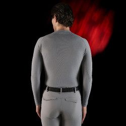 Base Layer homme manches longues Equestro Ridertechnology Oiseau moqueur Gris