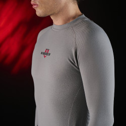 Base Layer homme manches longues Equestro Ridertechnology Oiseau moqueur Gris