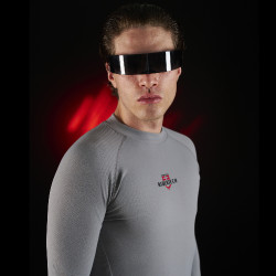 Base Layer homme manches longues Equestro Ridertechnology Oiseau moqueur Gris