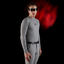 Base Layer homme manches longues Equestro Ridertechnology Oiseau moqueur Gris