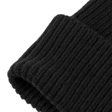 Bonnet Equestro unisexe en laine à texture tricotée Noir Bonnet Equestro unisexe en laine à texture tricotée Noir