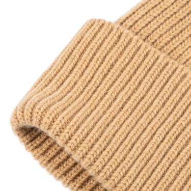 Bonnet Equestro unisexe en laine à texture tricotée Chameau Marron Bonnet Equestro unisexe en laine à texture tricotée Chameau Marron