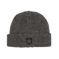 Bonnet Equestro unisexe en laine côtelée avec logo Gris mélangé Bonnet Equestro unisexe en laine côtelée avec logo Gris mélangé