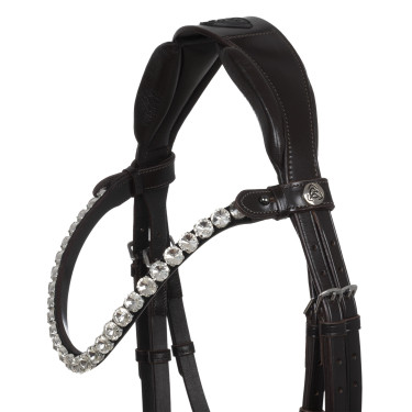 Bridon Ophelia en cuir de veau Acavallo Marron / blanc