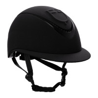 Casque femme avec large visière et logo en relief Equestro Noir