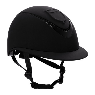 Casque femme avec large visière et logo en relief Equestro Noir