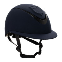 Casque femme avec large visière et logo en relief Equestro Marine Bleu marine