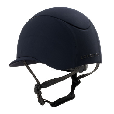 Casque femme avec large visière et logo en relief Equestro Marine Bleu marine