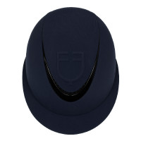 Casque femme avec large visière et logo en relief Equestro Marine Bleu marine