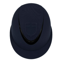Casque femme avec large visière et logo en relief Equestro Marine Bleu marine
