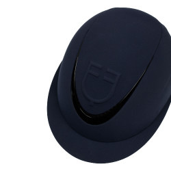 Casque femme avec large visière et logo en relief Equestro Marine Bleu marine