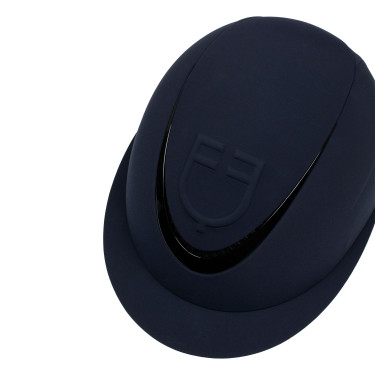Casque femme avec large visière et logo en relief Equestro Marine Bleu marine