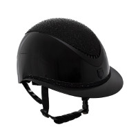 Casque Luxe avec large visière et strass homologué EN 1384-2023 Equestro Noir / noir