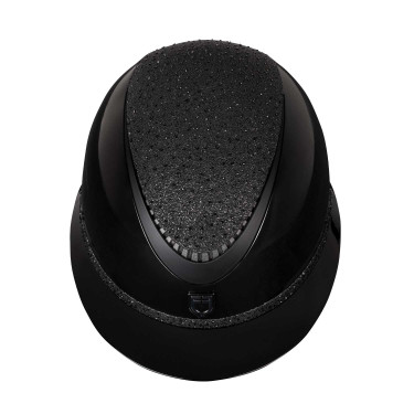 Casque Luxe avec large visière et strass homologué EN 1384-2023 Equestro Noir / noir